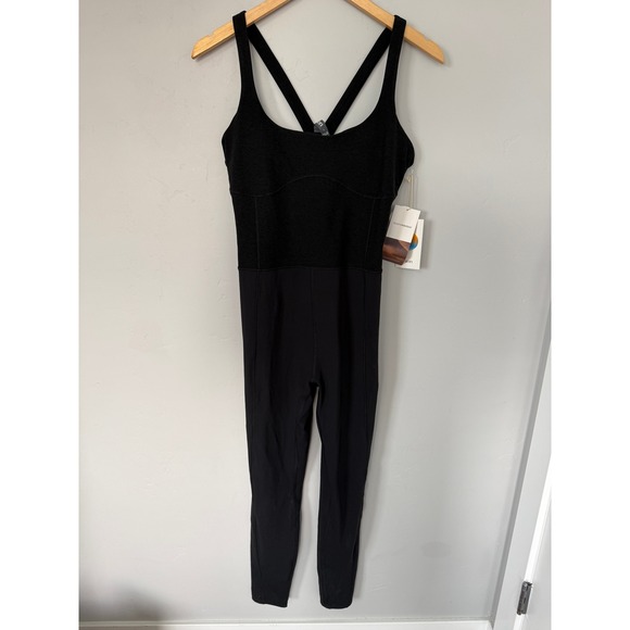 Vuori Pants - Vuori Colorblock Corset Jumpsuit Black Women's Size L Athleisure Performance